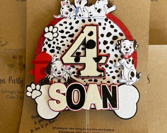 Dalmatians cake topper | 101 Dalmatian inspired cake decoration | Party decoration | keepsake | kids birthday party | handmade | Personalise