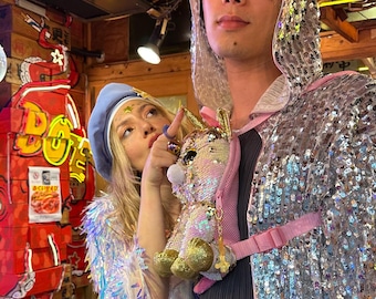 Silver Cape, Disco Ball, mens festival jacket, Silver kimono, sequin kimono, mens rave outfit, kimono robe, Halloween Costume, Burningman