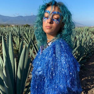 Chaqueta de fiesta de oropel, disfraz de Drag Queen para espectáculo, discoteca de los 90, noche, club, rave, ropa de baile exótica, festival de vacaciones, traje de Harry Styles Burner