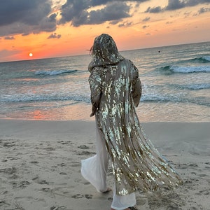 Rave Sequin Kimono Men Duster Jacket Robe Cape Costume Burning - Etsy