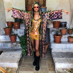 gold sequin kimono dress TFNC sequin kimono top maxi dress in gold