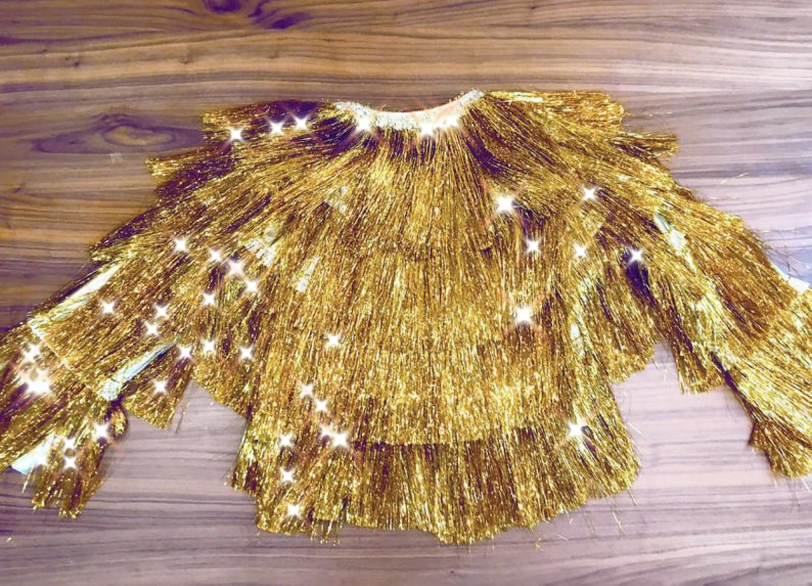 Unisex Gold Tinsel Fringe Jacket Burningman Rave outfit Etsy