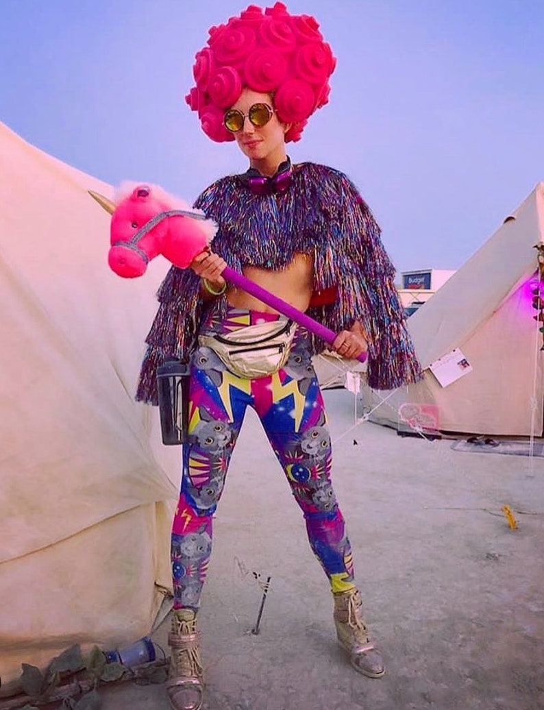 Rainbow Tinsel Fringe Jacket Costume Rave Outfit Party Etsy