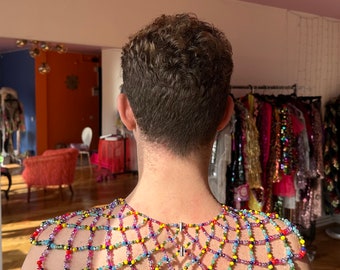 Cerchietto per Capelli con Piume, Accessori da Festa per Ragazze e Donne Fascia di Piume Colorata, Cerchietto Nero per Carnevale, Festa di Compleanno, Cosplay (iridescente