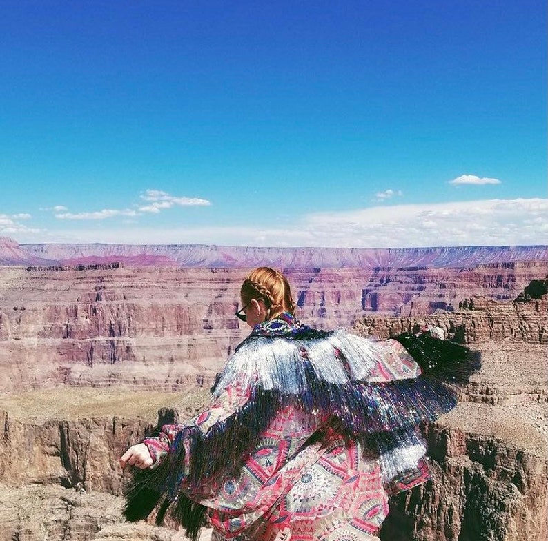 Super Sonic Unisex Tinsel Fringe Kimono Burningman Jacket Rave Etsy