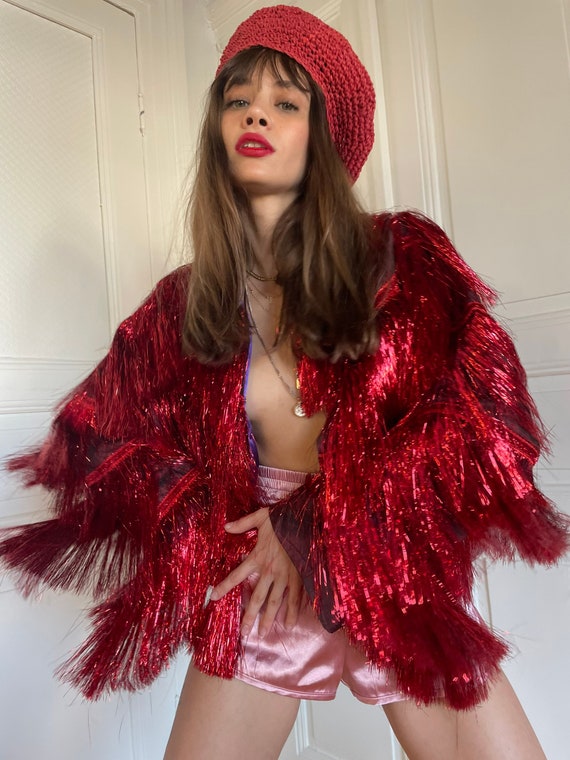 Disco Tinsel Shoulder Pads Adult Disco Tinsel Shoulder Pads Adult