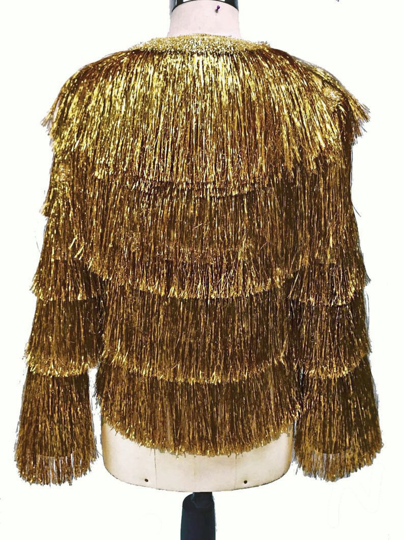 Unisex Gold Tinsel Fringe Jacket Burningman Rave outfit Etsy