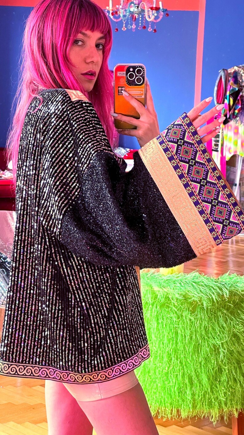 Oriental Disco style, Halloween Jacket, desert party outfit, oriental man costume, moroccan tile jacket, mandala kimono mens, plus size image 9