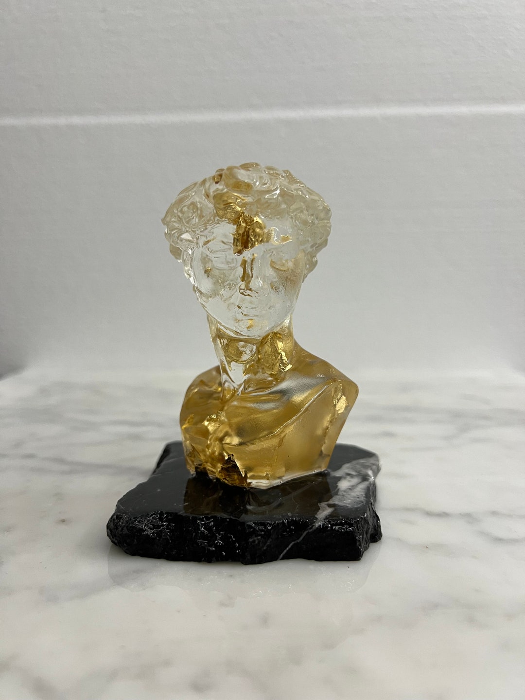 Michelangelo's David in Resin and 22 Carat Gold Leaf Etsy