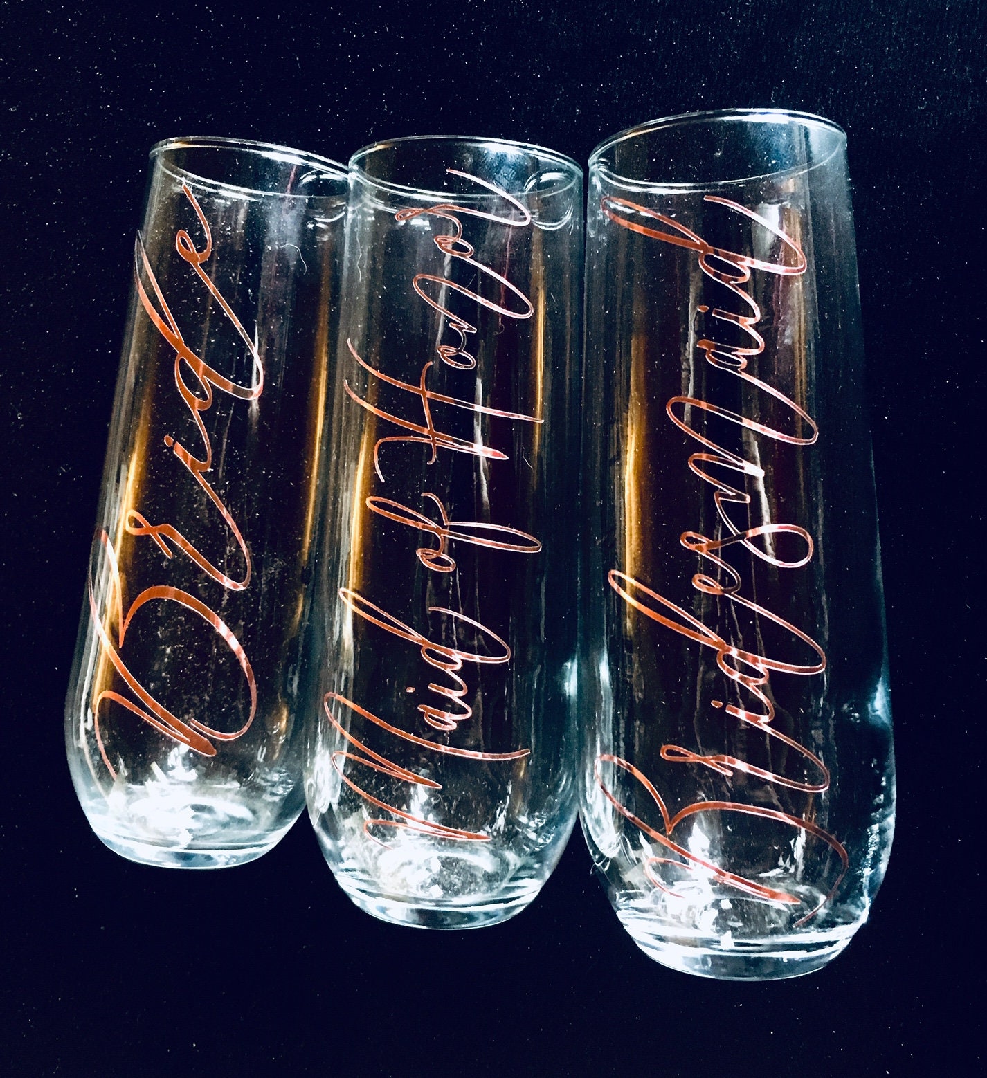 Stemless Champagne Glasses Stemless Champagne Flutes Bridal Etsy Ireland