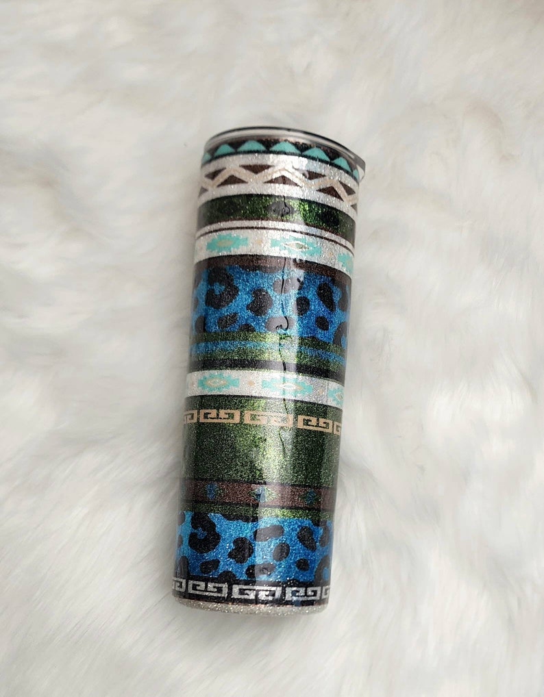 ROPER Stivali Western Glitterati Per Bambina, Punta Quadrata, Colore Blu Azteco Glitter. Tomaia 9 Pollici, Tacco 1/2 Pollice.