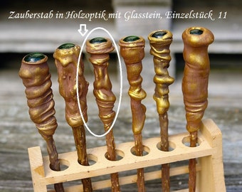 Zauberstab in Holzoptik mit Glasstein, Einzelstück 11