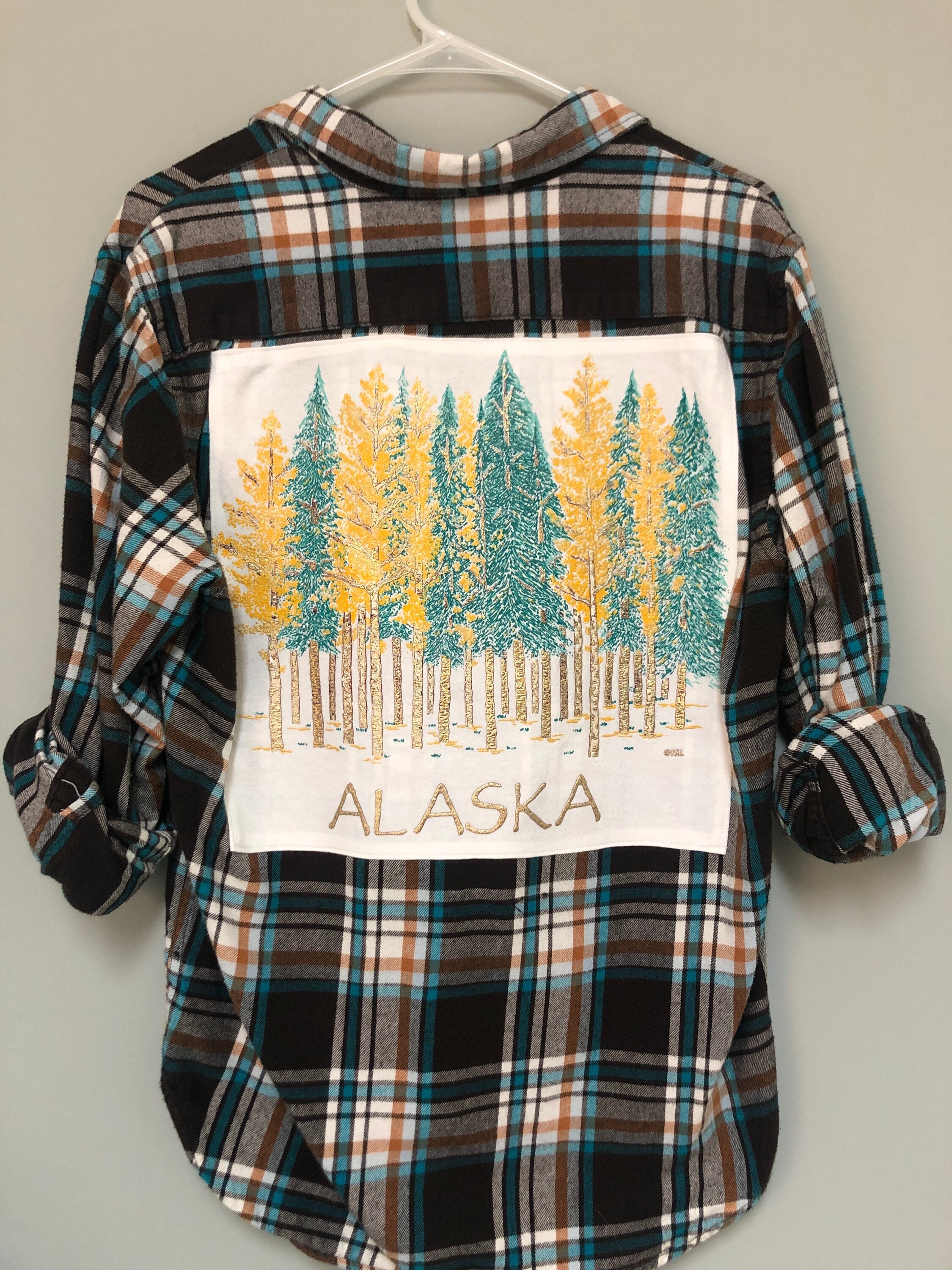Alaska Forest Upcycled Flannel - Etsy