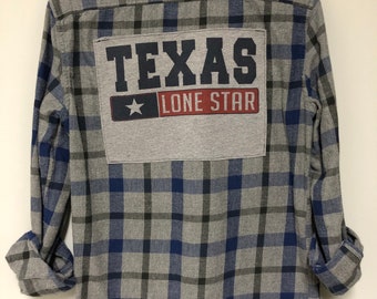 Texas Lone Star State Upcycled Flannel