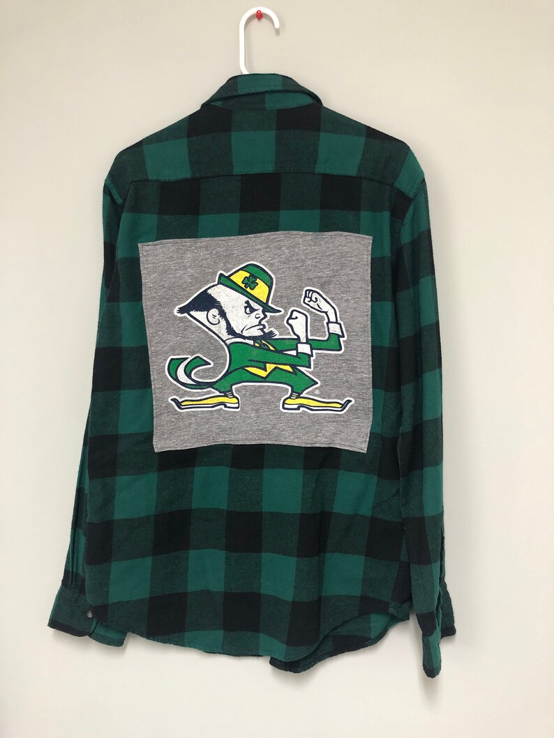 Notre Dame Fighting Irish Upcycled Flannel
