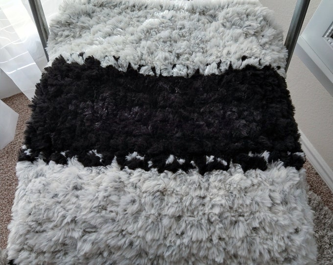 Striped Faux Fur Baby Blanket
