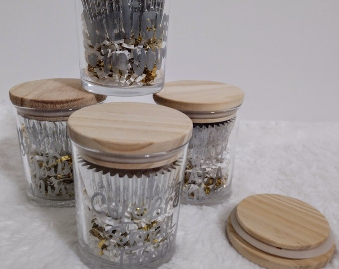 Decorative Glass Jars with Wood Lid