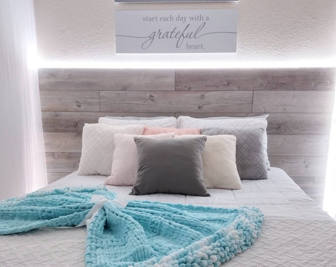 Ruffle Edge Sky Blue Baby Blanket