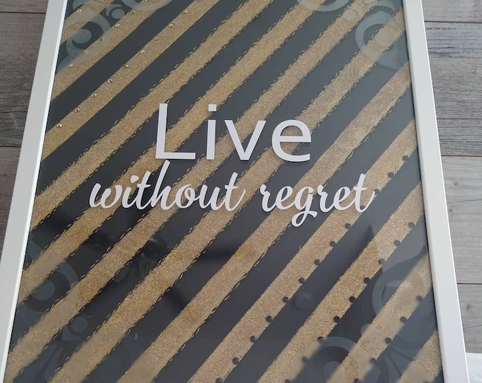 Live Love Dream Framed Wall or Table Art 16x20 Black and Gold 3pc Set