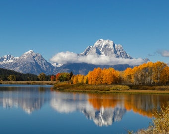 Grand Tetons with Fall Colors (Grand Teton National Park) - Nature Photography