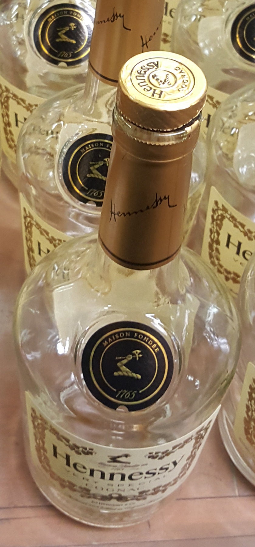 3 or 6 or 12 Empty 750ml Hennessy bottle with caps glass Etsy