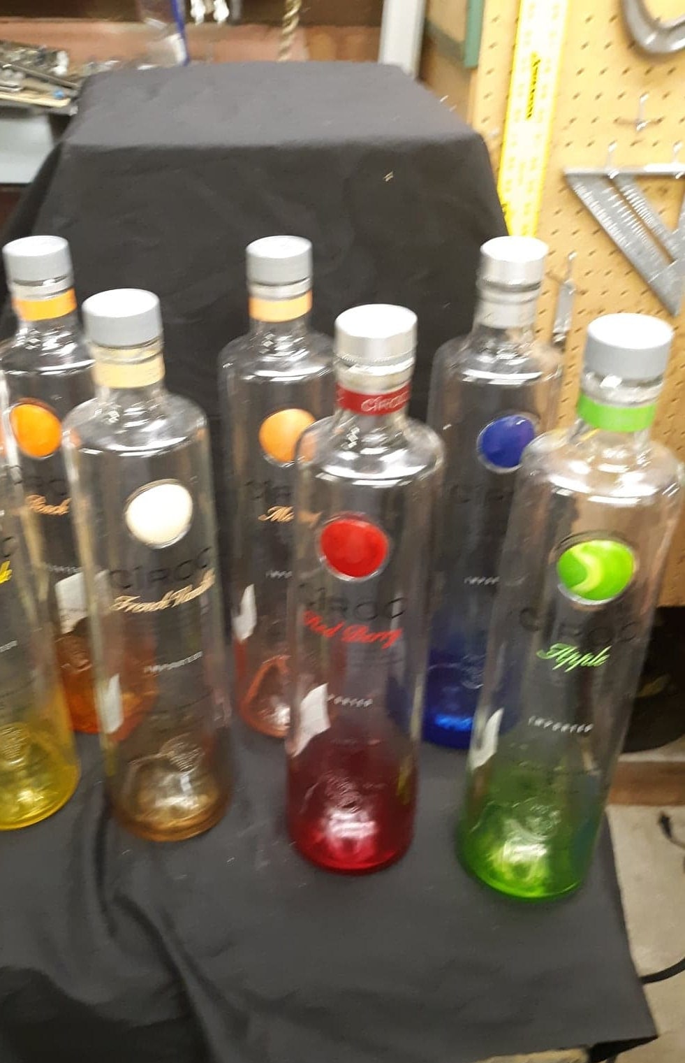 6 empty ciroc bottle lot liters