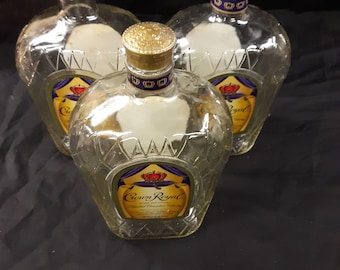 1 or 3 or 6 or 12 empty Crown Royal liter bottles with caps