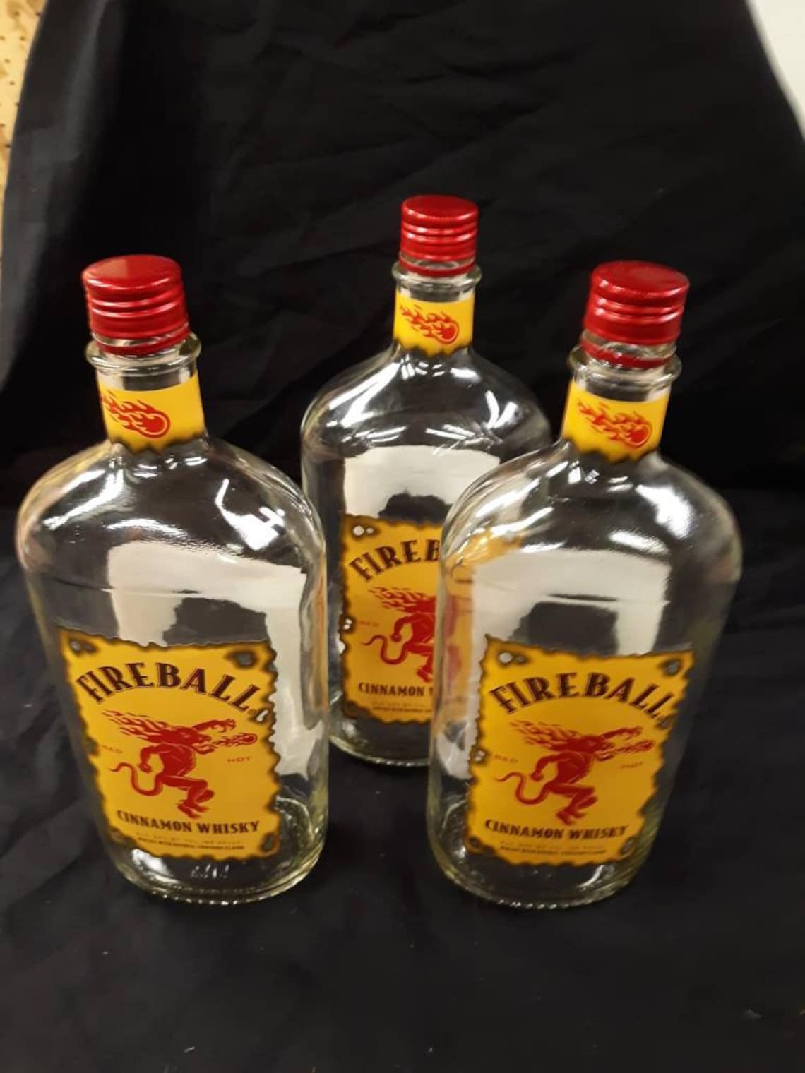 1 or 3 or 6 Empty Fireball Liter Bottles With Caps - Etsy