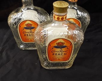 1 or 3 or 6 empty Crown Royal peach  750 ml  bottles with caps