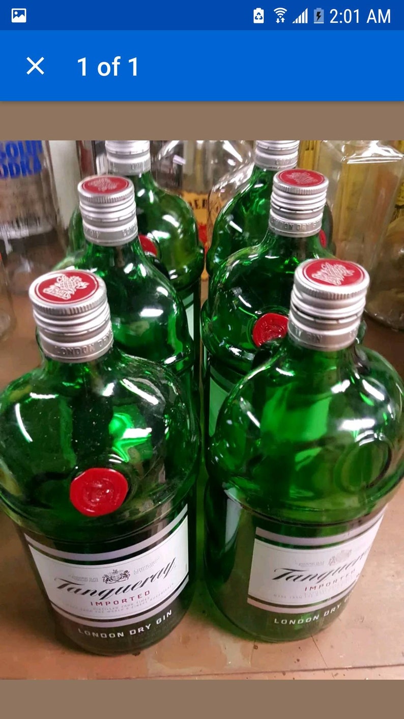 1 or 3 or 6 1.75 empty tanqueray bottles w caps bild 1