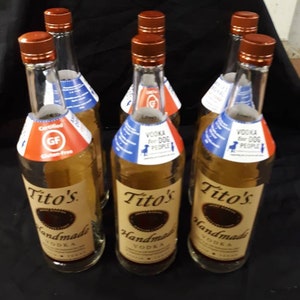 1 or 3 or 6 or 12 empty titos vodka liter bottles with caps