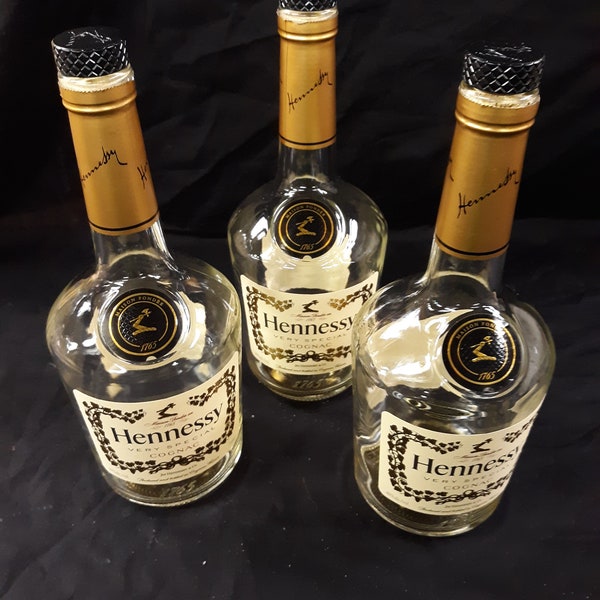 Empty 750ml liter Hennessy Bottles   with corks / caps bottle 750