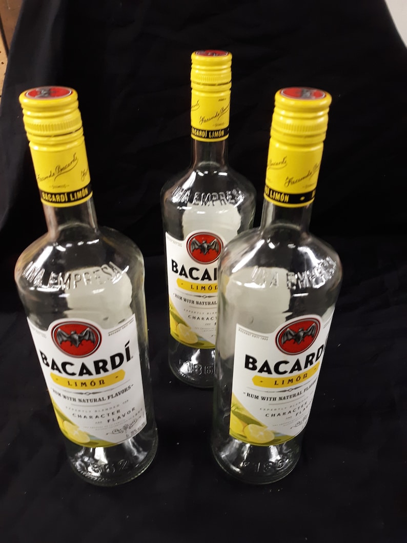 1 or 3 or 6 or 12 empty bacardi limon bottles liters image 1