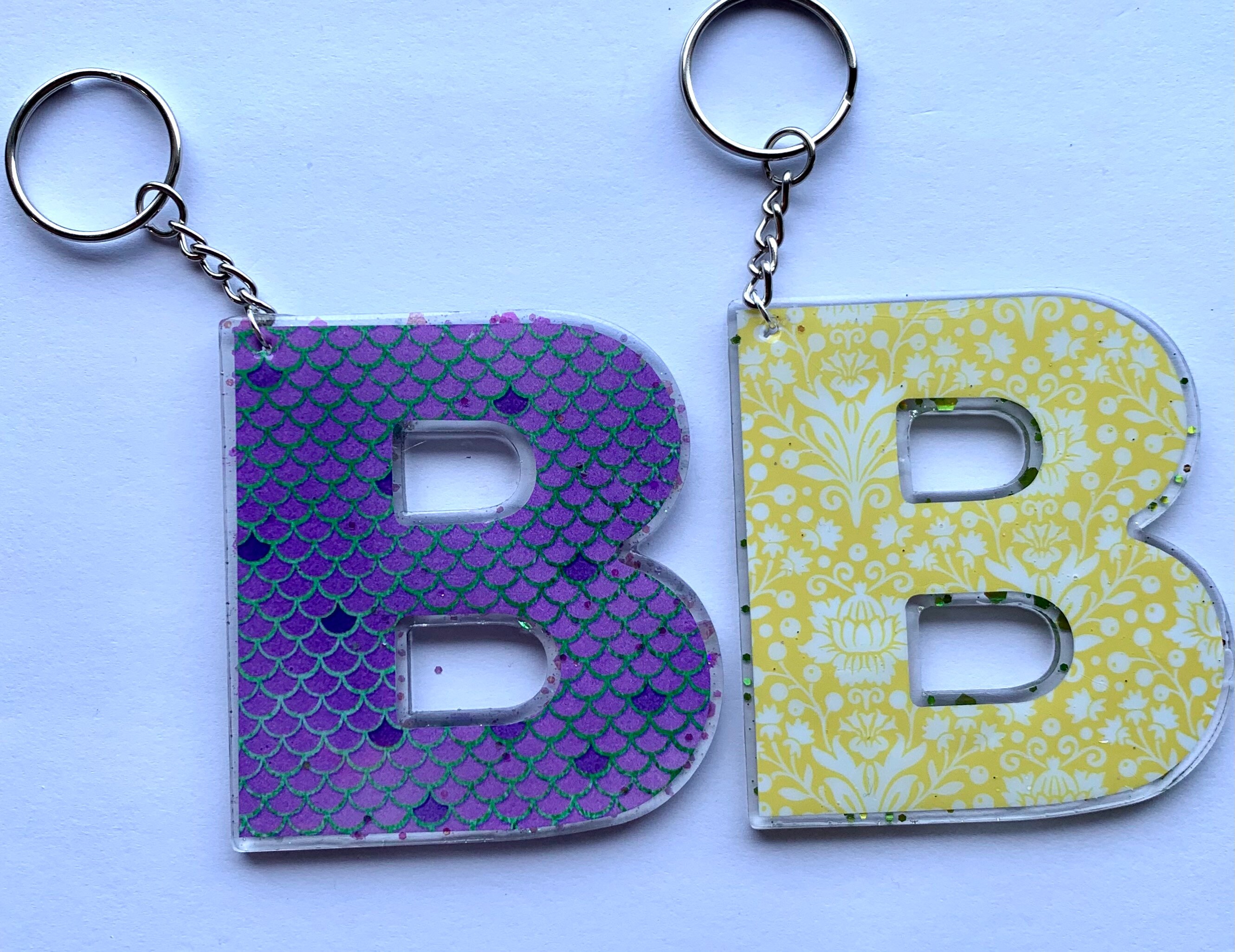 Letter B keychain initial keychain name keychain Etsy