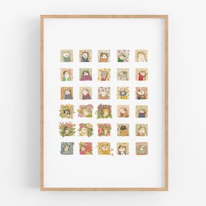 Thirty Cats, Cat artwork, Illustration Cat, Printable Artwork, Illustration Print, Home Decor