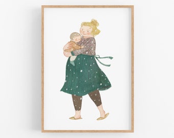 The First Snowy Day, Baby's Birthday, Nursery Wall Art, Kids Room Decor, Mother's Day, Printable Artwork, Home Print, Home Decor