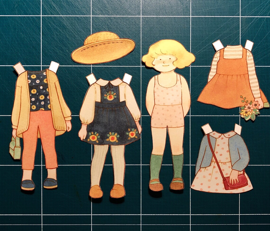 Printable Paper Doll / Emmas Spring Day / A4 / Digital Etsy