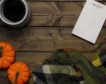 Download Free Fall Stock Photography - Pumpkins and Coffee - Fall Flatlay - Fall Stock Photos - Styled Photography - Styled Stock Photo - Product Mockup PSD Template