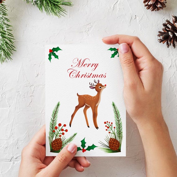 Charité cartes de Noël Pack Deer & Robin 5 Pack