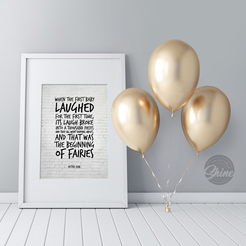 When The First Baby Laughed Peter Pan Quote Wall Art Etsy