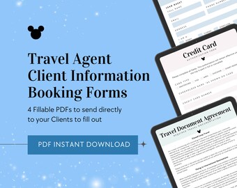 Formularios de reserva de clientes para agentes de viajes de WDW, formulario PDF para agentes de viajes de WDW, documentos de información para viajeros, formularios en formato PDF, formularios para agentes de viajes