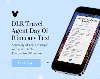 DLR Travel Agent Client Day of Itinerary Templates, DLR Travel Agent Digital itinerary, Canva Templates, Travel Agent Templates
