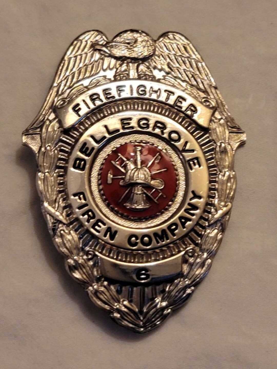 Antique Obsolete Firefighter Bellgrove Firen Company 6 Badge