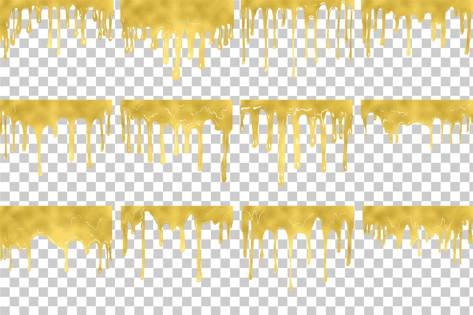 Dripping Glitter PNG Dripping Gold Clipart Gold Glitter Etsy