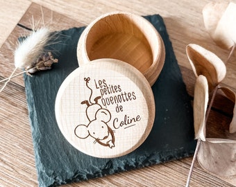 Milk teeth box - Personalized wood - little mouse - Child