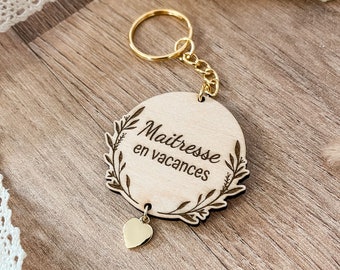 Personalized wooden key ring - Mistress gift - Wedding witness