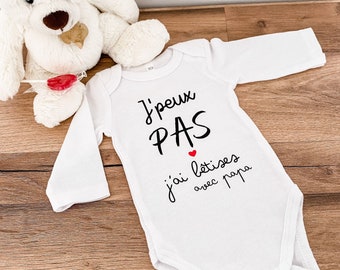 Body Bébé Personnalisé - cadeau papa - J'peux pas - Bodies