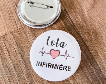 Badge Infirmière personnalisé - Médical - Aide soignante -