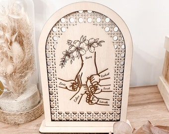 Engraved Frame Decoration Hands - Gift Mom - Grandma - Godmother - Personalized