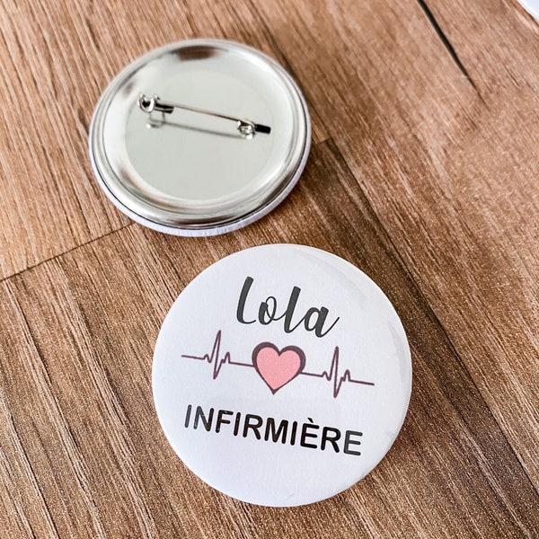 Badge Infirmière personnalisé - Médical - Aide soignante -